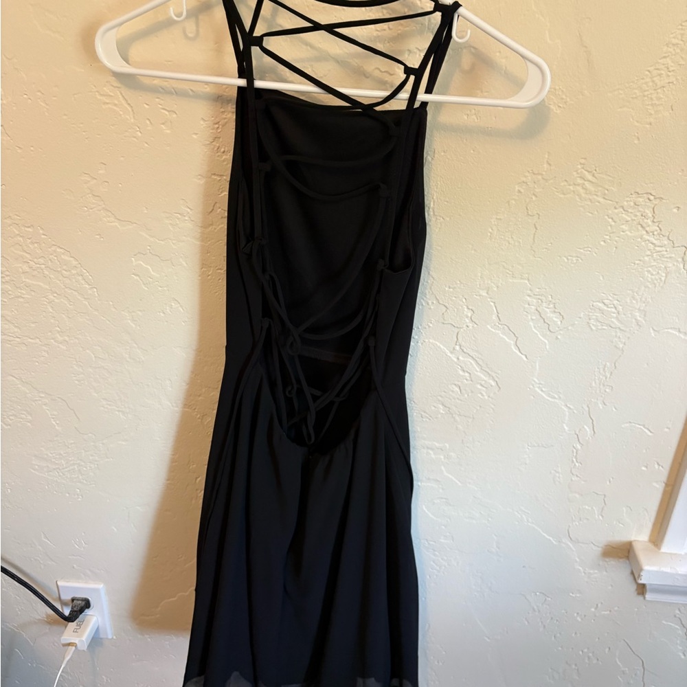 Lulu’s Black Strappy Back Slip Dress - Women's